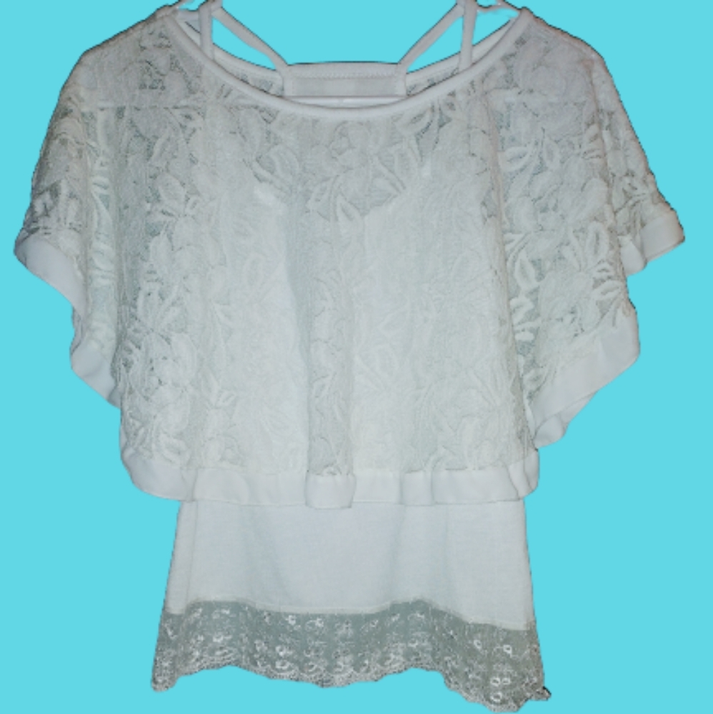 Super Cute White 2 piece Blouse